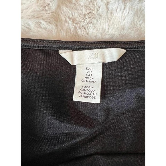 Black H&M corset‎ bodysuit adjustable straps Black Satin Size S - Picture 4 of 8